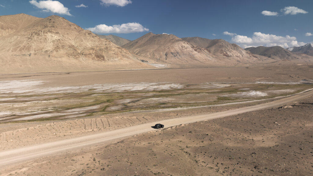 drone view mountains 