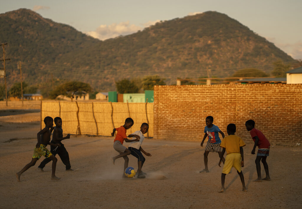 malawi children playing footbal 