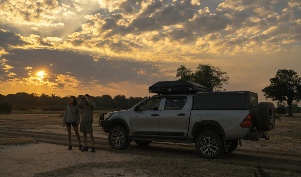 couple doing safari in south luangwa 