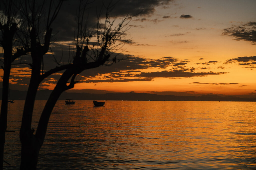 sunset at lake malawi 