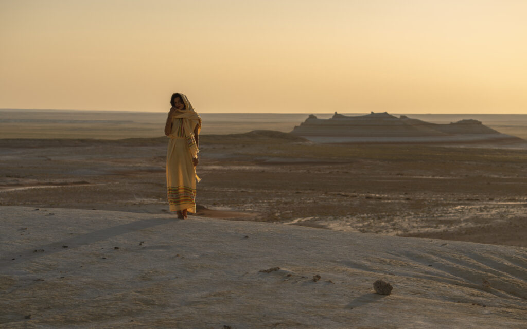 girl on a martial landscape 