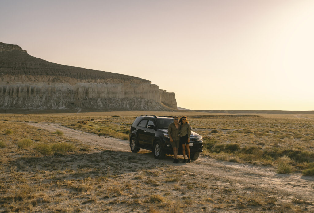 couple off roading in mangystau